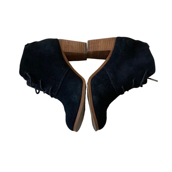 Toms Lunata Lace Up Bootie Black Suede, 7.5 - Picture 7 of 11